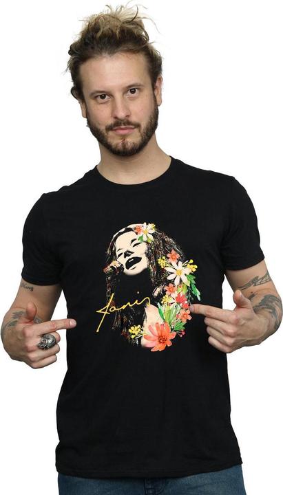 Immagine prodotto Janis Joplin Floral Pattern Maglietta Uomo (M)