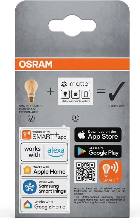 Produktbild Osram SMART+ MATTER Classic A53 6W 824 FILAMENT GOLD DIM E27 (E27, 680 lm, 1x)