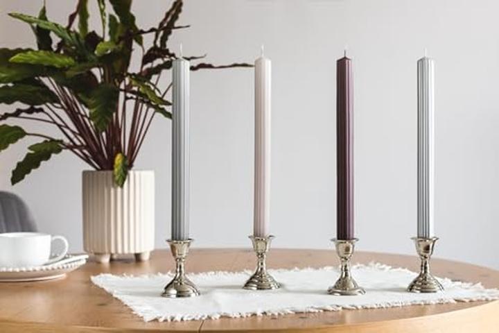 Image du produit Donau Home Bougie de table longue rainurée laquée 4 pcs. (4 pcs)