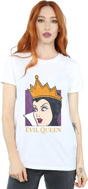 Image du produit Snow White Femme/Les femmes - T-shirt boyfriend en coton avec tête de reine maléfique (S)