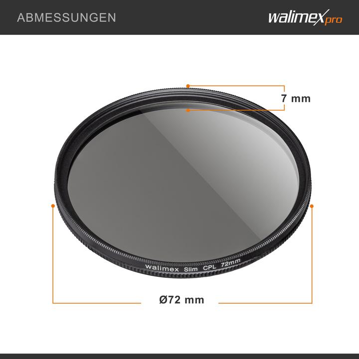 Actual product image Walimex Slim Circular Polarizing Filter (72 mm, Polarizing filter, 72 mm)