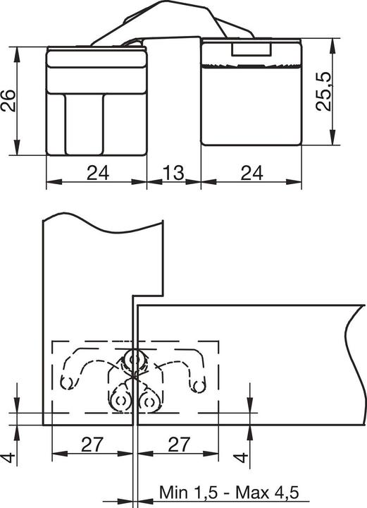 Produktbild Roberto Anselmi ANSELMI Türband verdeckt AN 140 3D, Grosspackung, Zamak schwarz