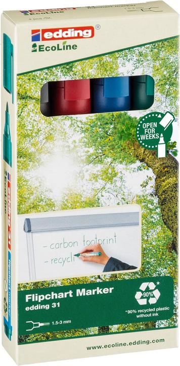 Edding Flipchart Marker 3000 (Mehrfarbig, 1.50 mm, 4 x)