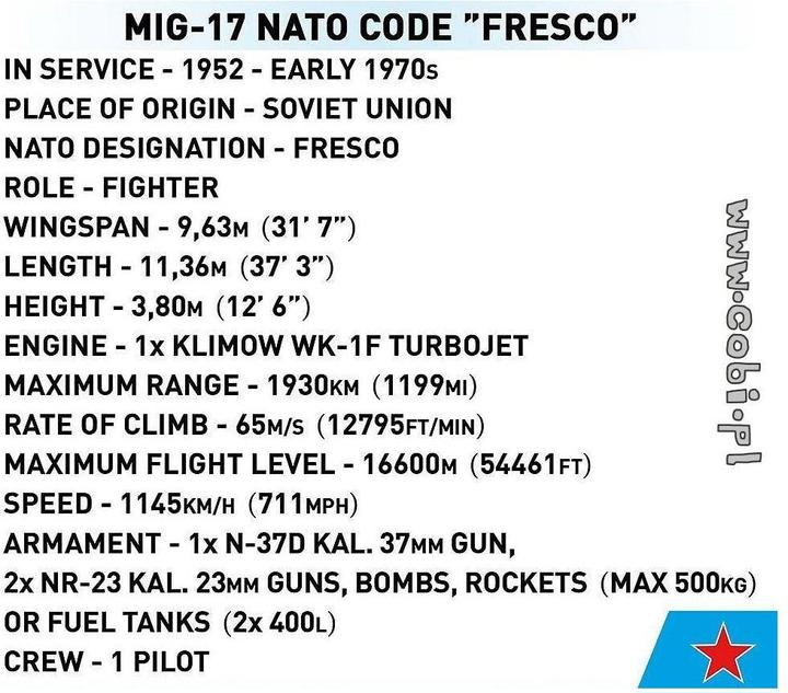 Produktbild Cobi Kampfflugzeug Bausatz MIG-17 Fresco