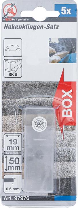 Actual product image BGS Hook Blade Set 19 mm 5 pcs. (Replacement blade)