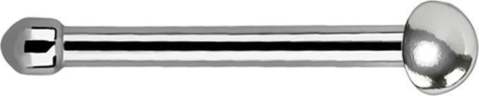 Produktbild Star Piercing Nasenstecker gerade silber mit Kuppel (ohne Messing, Chirurgenstahl 316L)