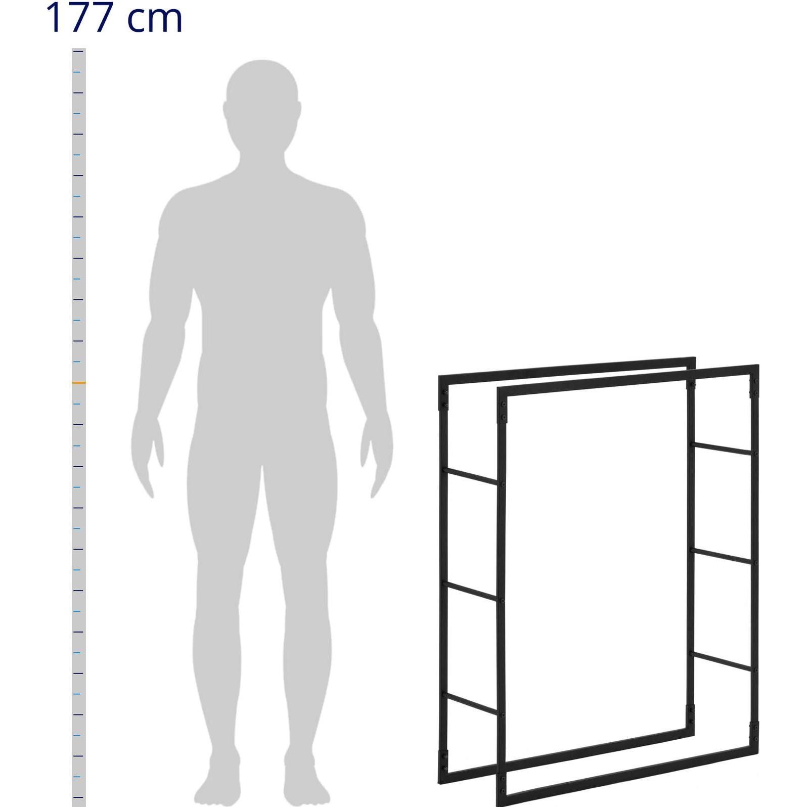 Thumbnail - Hillvert, Zubehör Kerzen + Kamin, Kaminholzregal Brennholzregal Holzständer Feuerholzregal 40 kg Stahl schwarz (80 x 25 ...
