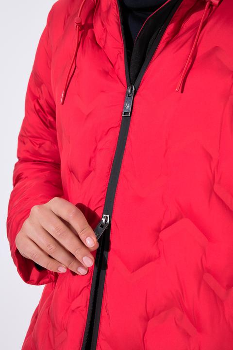 Immagine prodotto Ulla Popken Cappotto trapuntato HYPRAR con taglio svasato, zip a cursore doppio e cappuccio