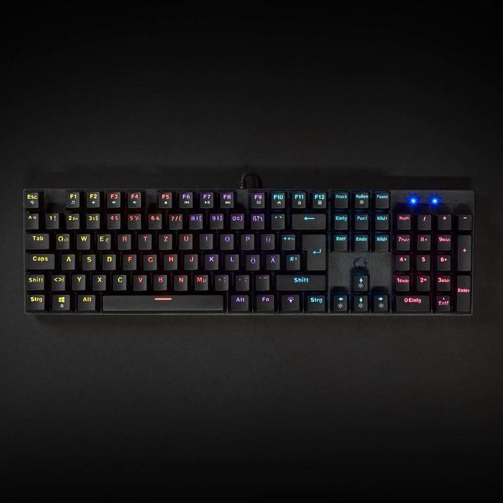 Produktbild Nedis Wired Gaming Keyboard USB Type-A Mechanische Tasten LED Deutsch DE-Layout Stromversorgung über (DE, Kabelgebunden)