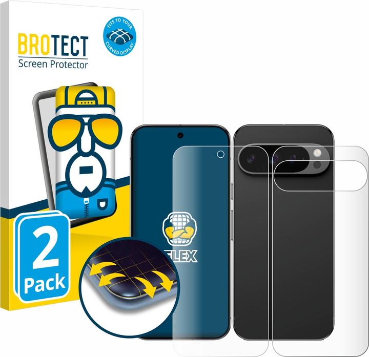 Actual product image BROTECT Fullscreen Protective Film Screen Protector Film Clear Transparent (2 Piece, Google Pixel 9 Pro XL)