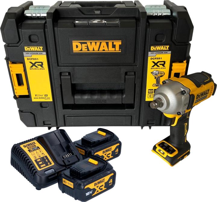 Produktbild DeWalt DCF 891 M2T Akku Schlagschrauber 18 V 1084 Nm 1/2" Brushless + 2x Akku 4,0 Ah + TSTAK + (Akkubetrieb)
