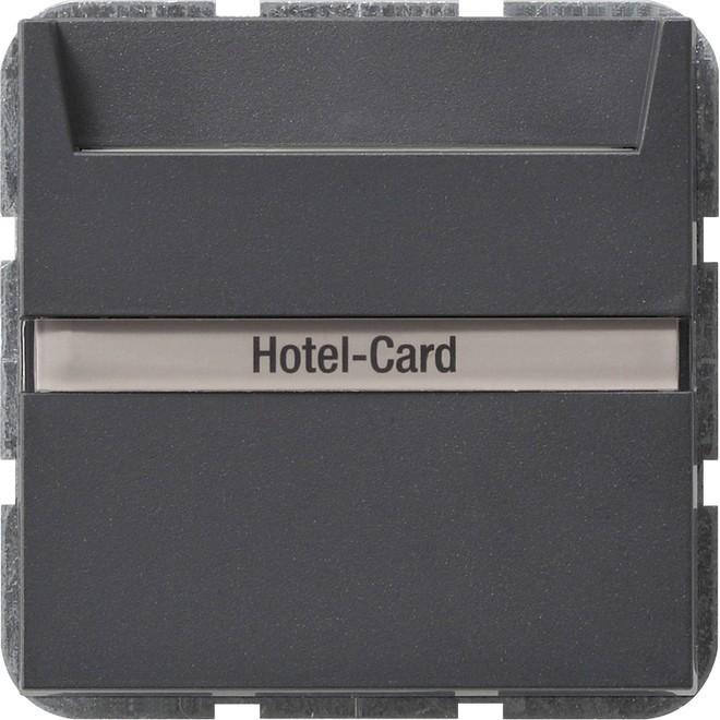 Gira Hotel-Card-Taster anth System55 014028, Taster + Schalter, Grau