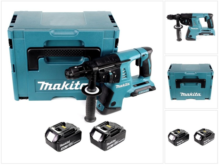 Produktbild Makita DHR 264 2 x 18 V / 36 V Li-Ion SDS Plus Akku-Bohrhammer in Makpac 4 mit Einlage + 2 x BL 1830 (Akkubetrieb)