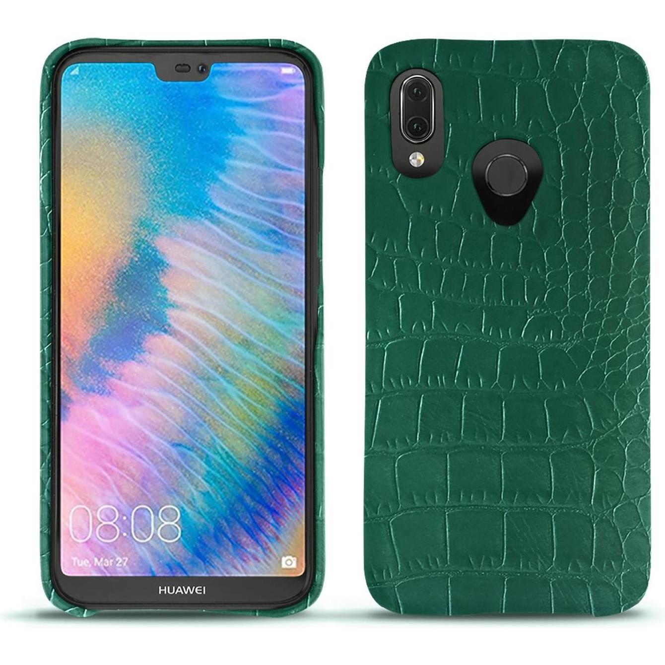 Noreve Lederschutzhülle (Huawei P20 Lite), Smartphone Hülle, Grün