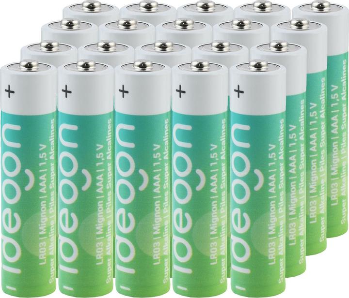 Immagine prodotto Ideoon 100er-Pack Super Alkaline Batterien AAA / LR03 (Micro), 1,5 Volt (100 pz., AAA)