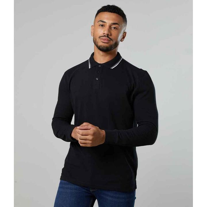Produktbild Awdis Poloshirt Mit kontrastfarbenen Streifen Langärmlig (XXL)