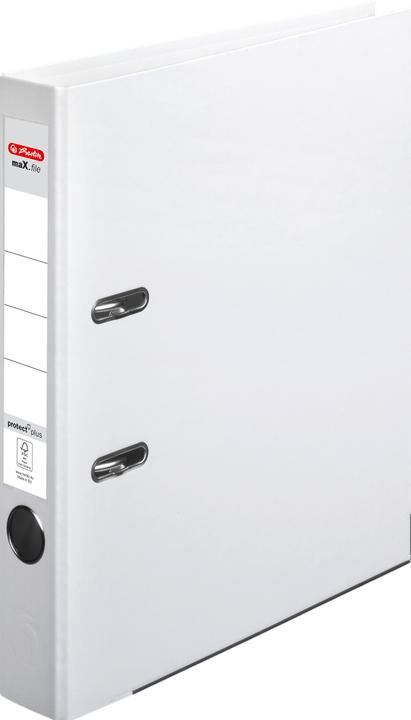 Herlitz Cartella maX.file protect plus, larghezza dorso: 50 mm, bianco DIN A4, copertina in plastica PP (A4, 50 mm, 1 pz.)