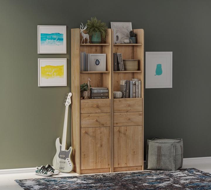 Actual product image Cilek Bookcase Mocha with storage space (186.44 x 44 x 186.37 cm)