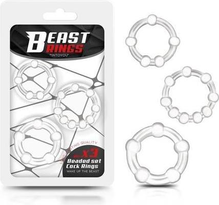 Produktbild Beast Rings Set of 3 Beaded Flexible Transparent Penis Rings