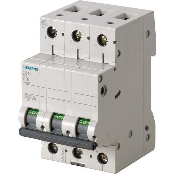 Siemens, Schutzschalter, SIEM 5SL6301-7 Leitungsschutzschalter 400V 6kA 3pol. C, 1A