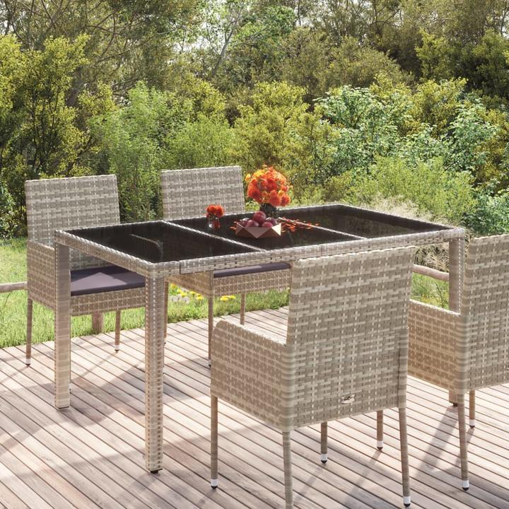 Produktbild vidaXL Gartentisch mit Glasplatte (150 x 90 x 75 cm)