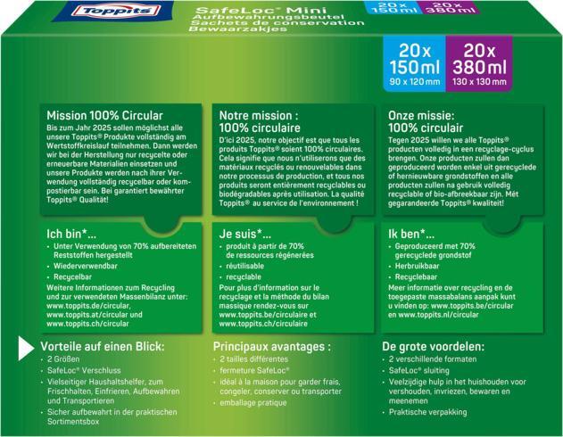 Produktbild Toppits Mini Zip-Verschluss Beutel (40 x)