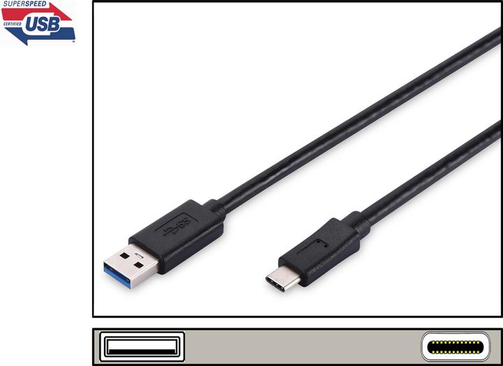 Produktbild Digitus USB C — USB A (1 m, USB 3.0)