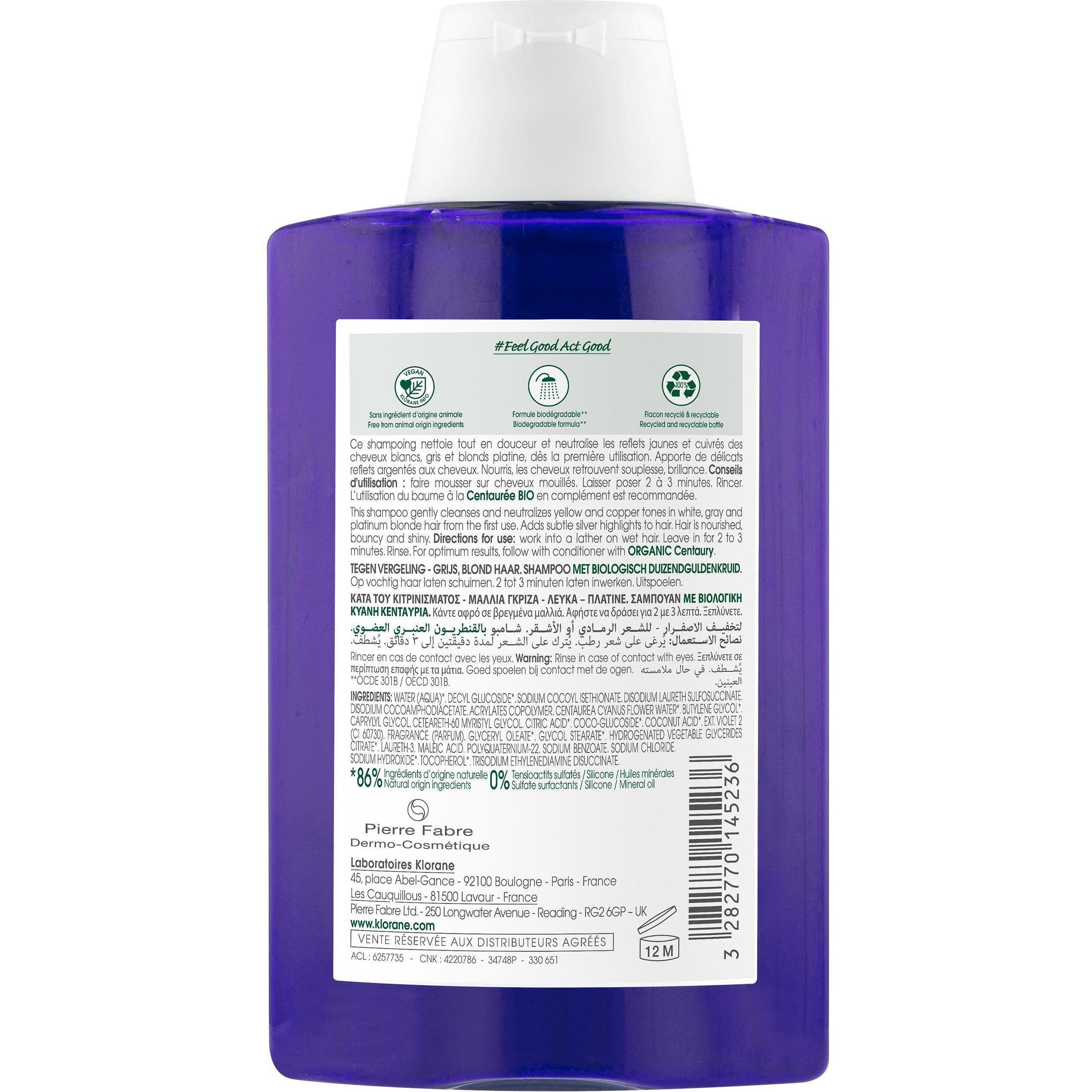 Thumbnail - Klorane, Shampoo, Anti-Gelbstich Shampoo mit BIO-Kornblume (200 ml, Flüssiges Shampoo)