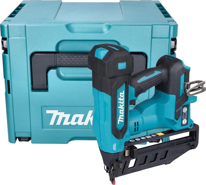 1x Makita Makpac valise, 1x Makita DBN 601 cloueur sans fil, sans chargeur, sans batterie, 1x adaptateur (422B86-0)