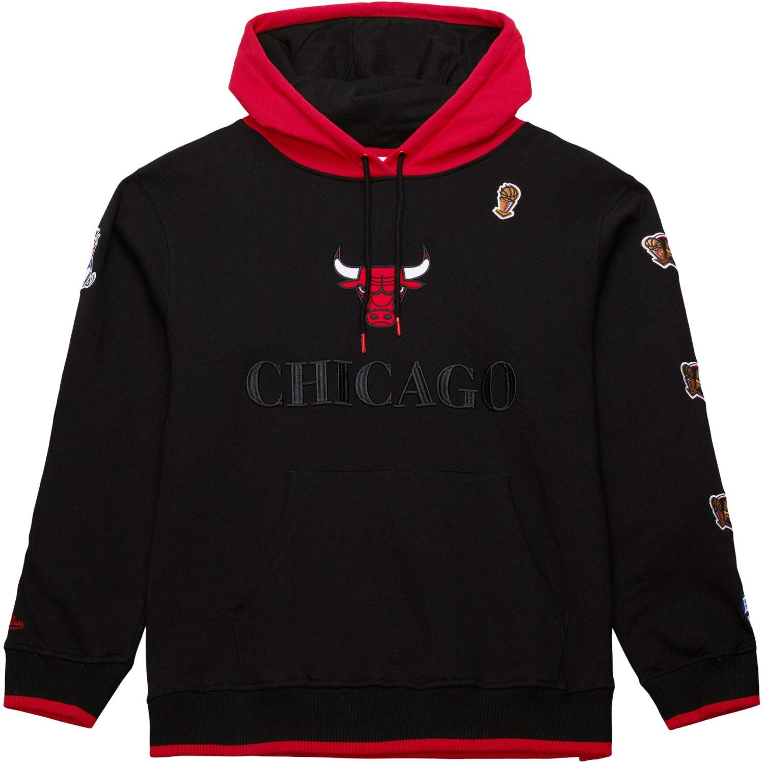 Mitchell & Ness, Herren, Pullover, Fleece Hoody - ORIGINS Chicago Bulls - S, Schwarz, (S)