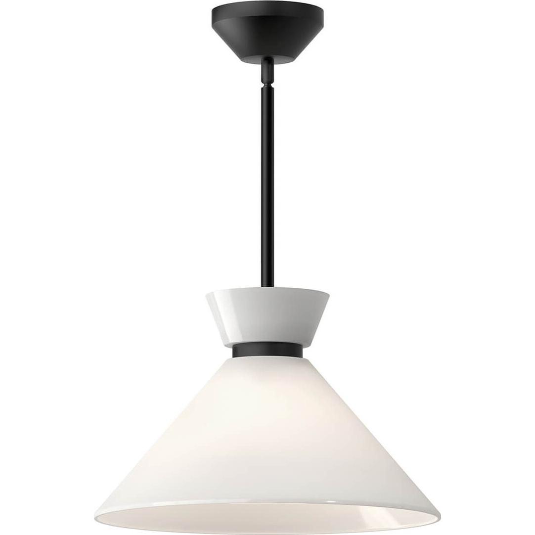 Elstead Lighting, Lampada a sospensione, Elstead Halston Pendelleuchte E27 Mattes Schwarz Opal (E27)