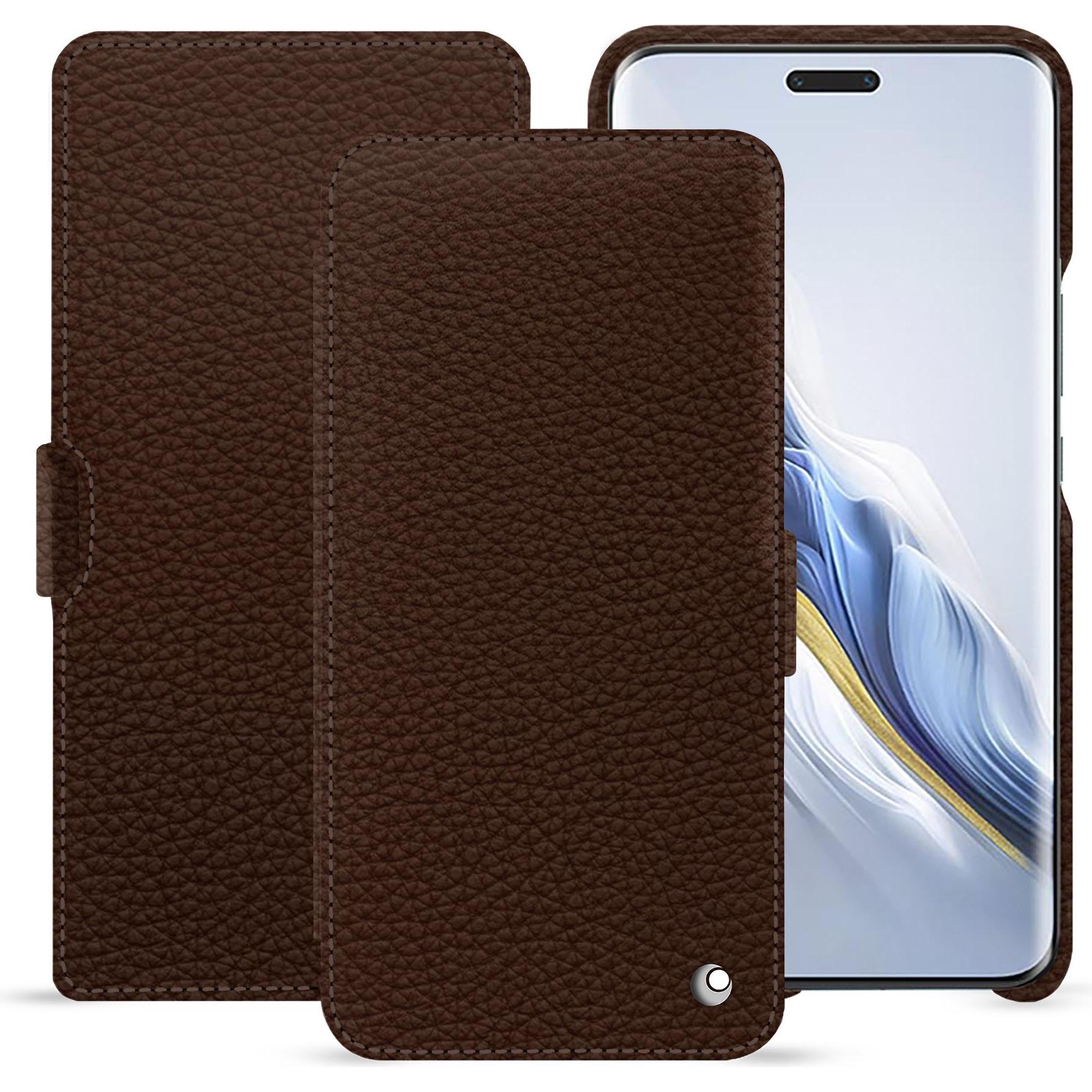 Noreve Lederschutzhülle horizontal (Honor Magic6 Pro), Smartphone Hülle, Braun