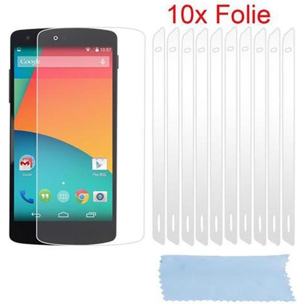 Cadorabo 10x Schutzfolie (1 Stück, LG Nexus 5), Smartphone Schutzfolie, Weiss