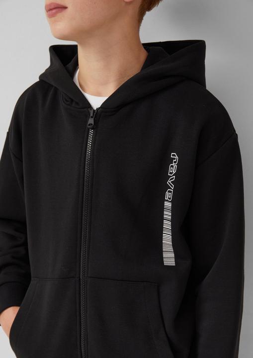 Produktbild s.Oliver Sweatshirt Jacke Sweatshirt-Jacke mit Front- und Rückenprint (158, 164)