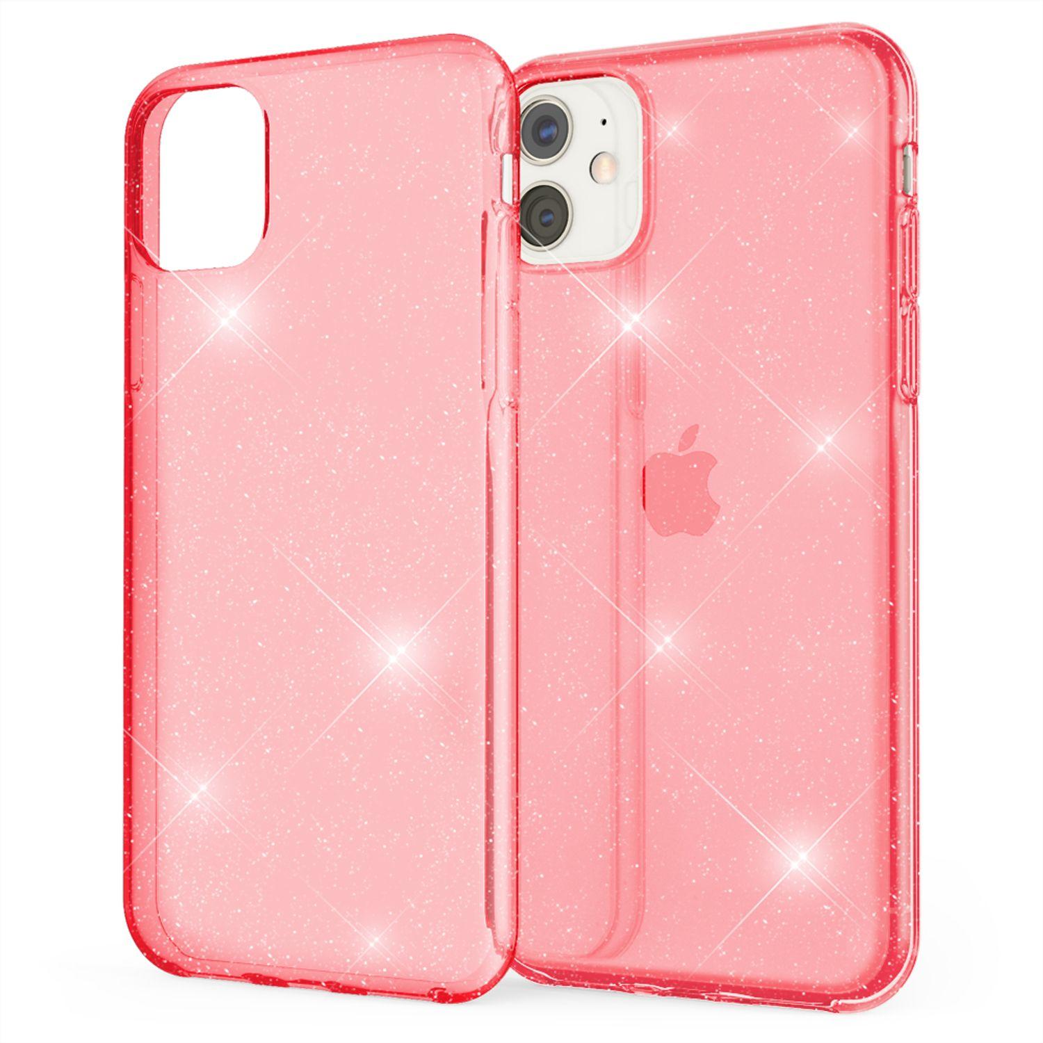 Nalia Glitzer Hülle (Apple iPhone 11), Smartphone Hülle, Rot