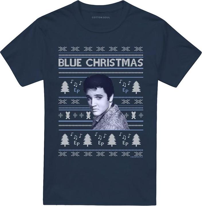 Produktbild Elvis Blue Ugly Christmas TShirt (4XL)