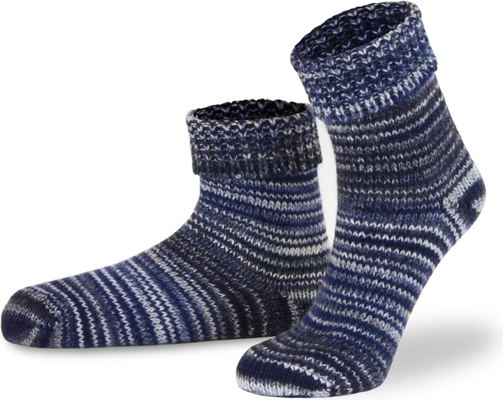 Normani 2 Paar Skandinavische Wollsocken mit Umschlag