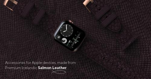 Immagine prodotto Njord Cinturino Per Orologio Eldur (45 mm, 44 mm, Pelle Vegan, Chiusura in acciaio inox, Pelle di salmone)