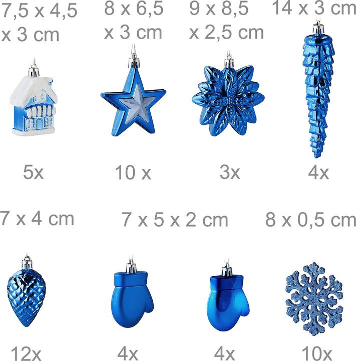 Actual product image Relaxdays 100-piece Christmas baubles set (100 -part)