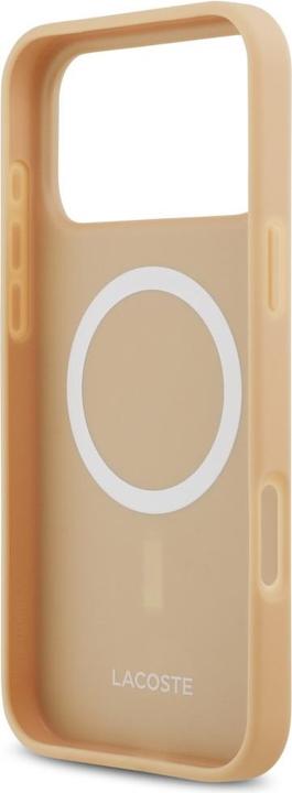 Produktbild Lacoste iPhone 17 Pro Max Back-Cover hul - MagSafe - Monogramme Print With Gold Logo - Beige (Apple iPhone 17 Pro Max)