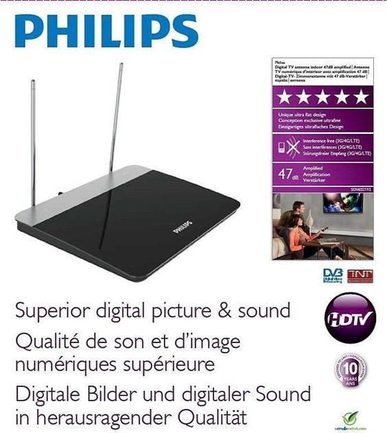 Produktbild Philips DVB-T Zimmerantenne SDV6227/12 (Zimmerantenne, 47 dB, DVB-T / -T2, UKW / MW / LW)