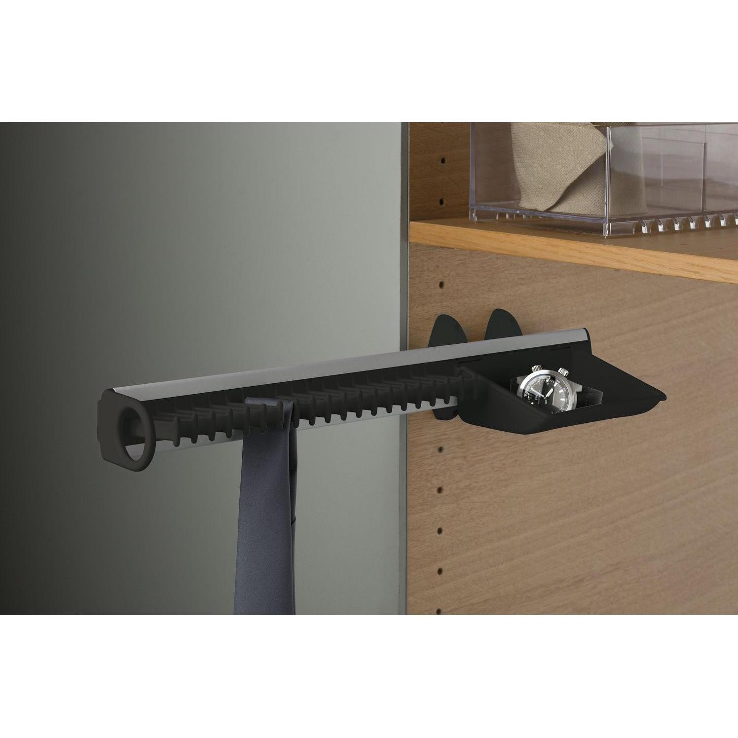 Servetto, Kleiderschrank Zubehör, Self System Krawattenhalter Modell B Aluminium/Kunststoff schwarz