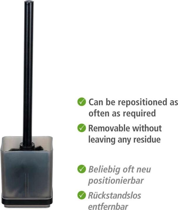 Actual product image Wenko Vacuum-Loc® WC-Garnitur Mod. Quadro Schwarz Befestigen ohne Bohren