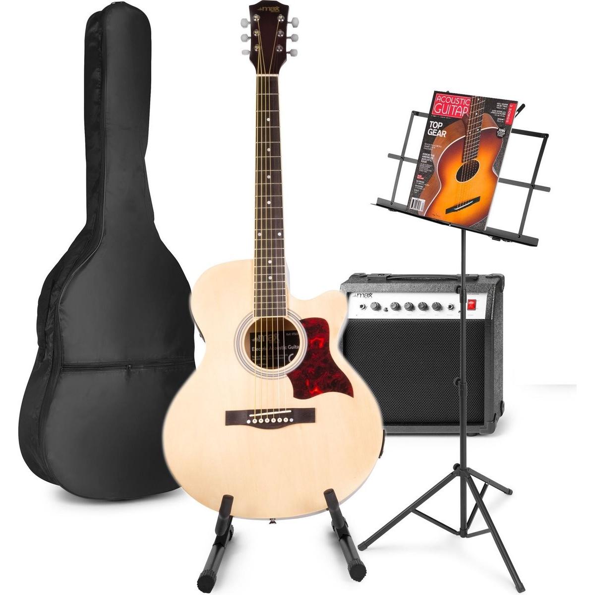 Max Electric Acoustic Gitarre - Showkit -Gitarren -Set mit 40W -Gitarrenverstärker, Gitarrenstandard (Akustik Gitarre, Ahorn, Linde) (44365989)
