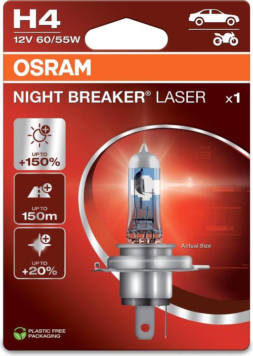 Immagine prodotto Osram 64193NL-1BL Halogen Leuchtmittel Night Breaker® Laser Next Generation H4 6 (H4)