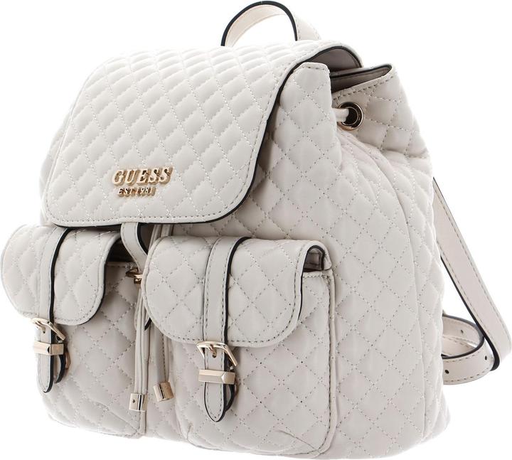 Actual product image Guess Adam Flap, Polyurethane, Textile Backpack, Stone, For Women