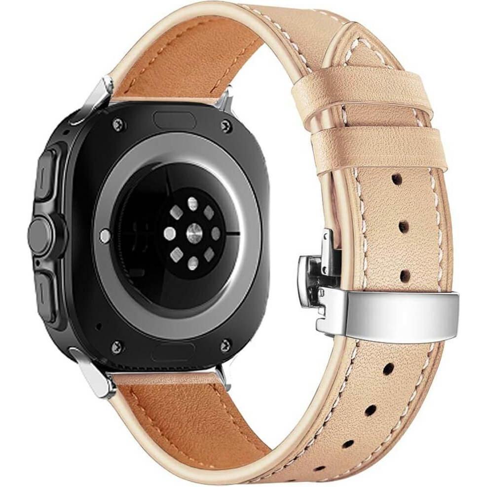 Cover-Discount Galaxy Watch Ultra (47mm) - Lederarmband Ersatz mit Butterfly Verschluss (Leder, Galaxy Watch Ultra), Uhr...