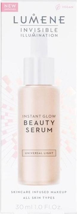 Actual product image Lumene Skincare Makeup Hybrid Bundle with Invisible Illumination Instant Glow Beauty Serum and Nordic-C Ove (30 ml)