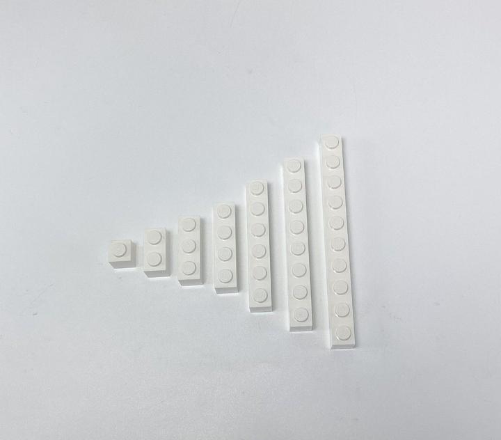Actual product image LEGO bricks white 1x1, 1x2, 1x3, 1x4 - NEW! Quantity 100x (LEGO Classic)