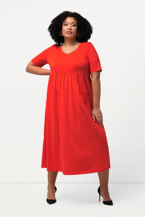 Produktbild Ulla Popken Jerseykleid, Empirenaht, A-Linie, V-Ausschnitt, Halbarm (46, 48)